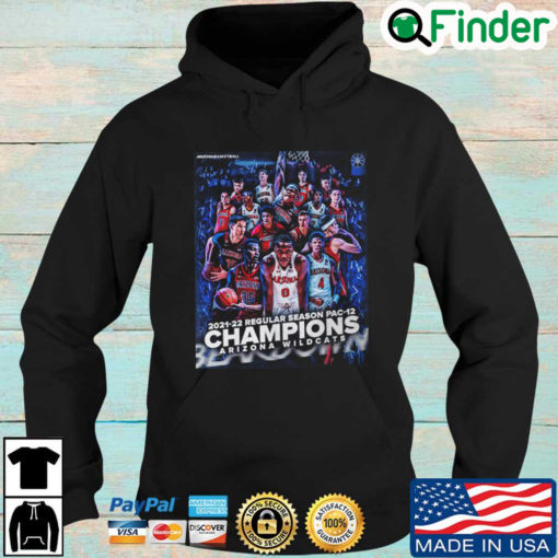 Arizona Wildcats 2021 2022 Regular Season Pac 12 Champs Hoodie