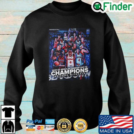 Arizona Wildcats 2021 2022 Regular Season Pac 12 Champs Sweatshirt