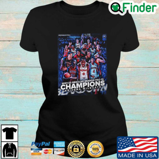 Arizona Wildcats 2021 2022 Regular Season Pac 12 Champs T Shirt