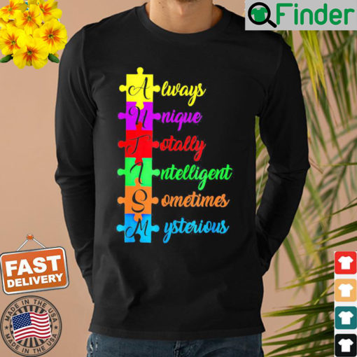 Autism Acronym And Puzzle Piece Fun Autism Awareness Shirt