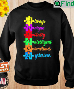 Autism Acronym And Puzzle Piece Fun Autism Awareness Sweatshirt