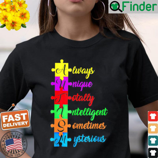 Autism Acronym And Puzzle Piece Fun Autism Awareness T Shirt