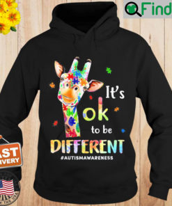 Autism Awareness Cute Giraffe Animal Its Ok To Be Different Hoodie