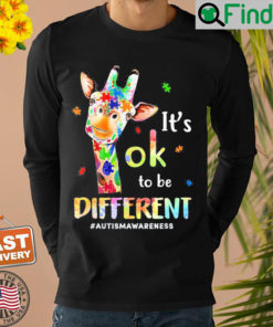 Autism Awareness Cute Giraffe Animal Its Ok To Be Different Sweatshirt