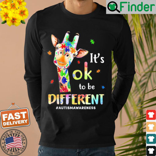 Autism Awareness Cute Giraffe Animal Its Ok To Be Different Sweatshirt