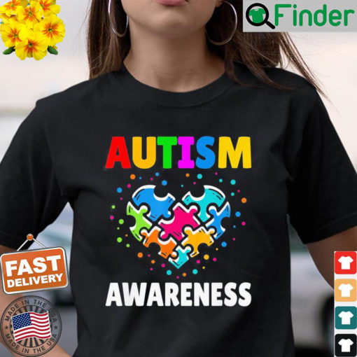 Autism Awareness Heart Puzzle Kindness Shirt