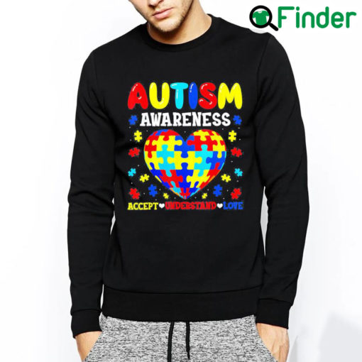 Awesome Autism Puzzle Heart Love Accept Understand Autism Awareness Sweatshirt