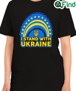 Awesome I Stand With Ukraine Ukrainian Rainbow Flag Shirt