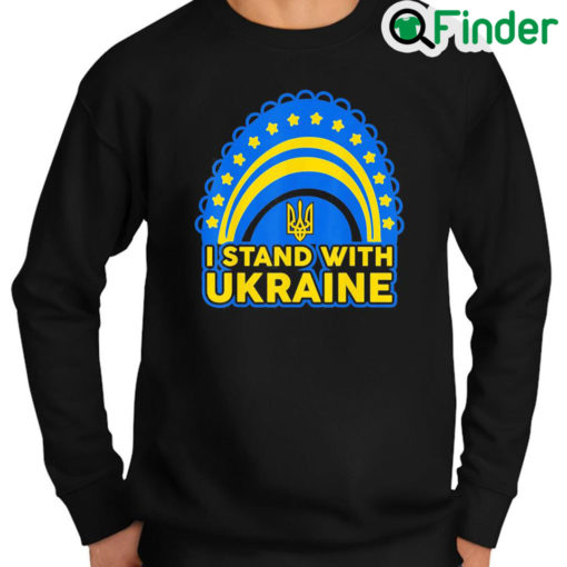 Awesome I Stand With Ukraine Ukrainian Rainbow Flag Sweatshirt