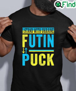 Awesome Puck Futin I Stand With Ukraine Flag Support Free Ukraine Shirt