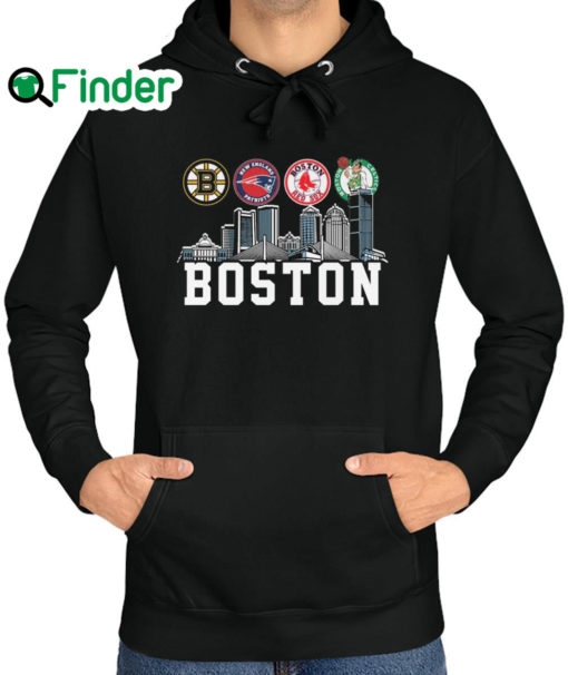 Awesome boston Bruins And New England Patriots and Boston Red Sox Boston Celtics Boston City Hoodie