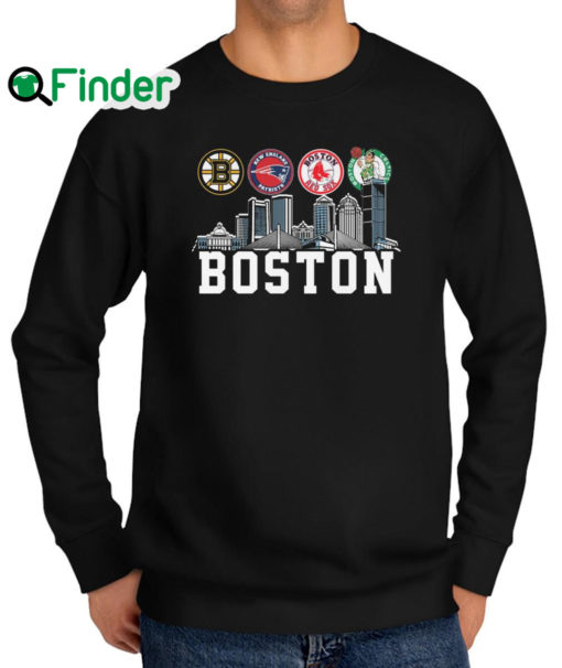 Awesome boston Bruins And New England Patriots and Boston Red Sox Boston Celtics Boston City Sweatshirt