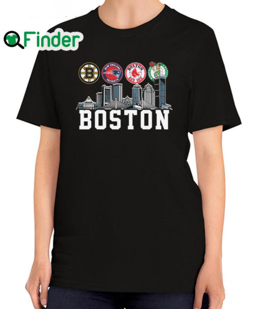 Awesome boston Bruins And New England Patriots and Boston Red Sox Boston Celtics Boston City T Shirt