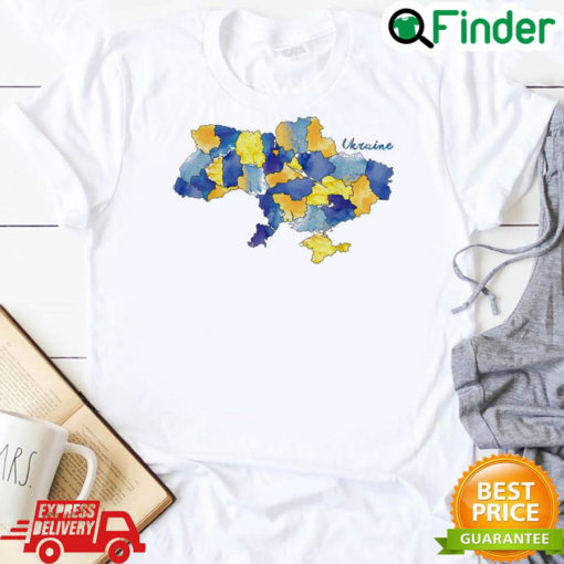 Awesome i Stand With Ukraine Ukrainian Map Watercolor Peace Ukraine T Shirt