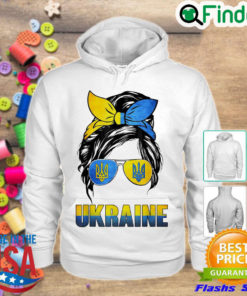 Awesome ukraine Messy Bun Wearing Ukraine Flag Glasses Peace Ukraine Hoodie