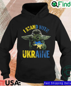 Baby Yoda Hug Ukraine stop war I stand with Ukraine Hoodie