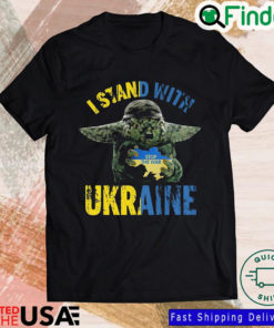 Baby Yoda Hug Ukraine stop war I stand with Ukraine shirt