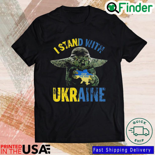Baby Yoda Hug Ukraine stop war I stand with Ukraine shirt
