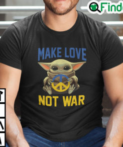 Baby Yoda Make Love Not War Shirt Peace Symbol