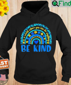 Be Kind Autism Awareness Leopard Rainbow Hoodie