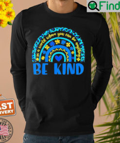 Be Kind Autism Awareness Leopard Rainbow Shirt