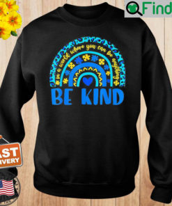 Be Kind Autism Awareness Leopard Rainbow Sweatshirt