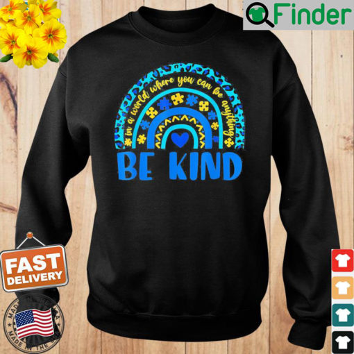 Be Kind Autism Awareness Leopard Rainbow Sweatshirt