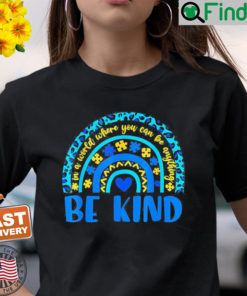 Be Kind Autism Awareness Leopard Rainbow T Shirt