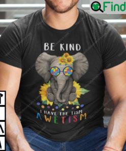 Be Kind I Have The Tism Shirt Elephant Autism Tee