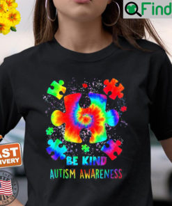 Be Kind Puzzle Pieces Tie Dye Autism Awareness T Shirt