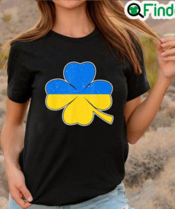 Best Support Ukraine St Patricks Day Ukrainian Flag On Clover Peace Ukraine Shirt