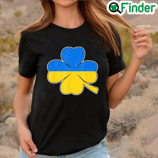 Best Support Ukraine St Patricks Day Ukrainian Flag On Clover Peace Ukraine Shirt