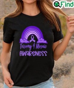 Best Trisomy 9 Awareness Day Purple Rainbow Mom Dad Parent Shirt