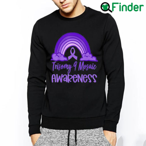 Best Trisomy 9 Awareness Day Purple Rainbow Mom Dad Parent Sweatshirt