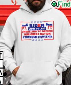 Biden Unfit To Lead Unwilling To Defend Our Great Nation Hoodie