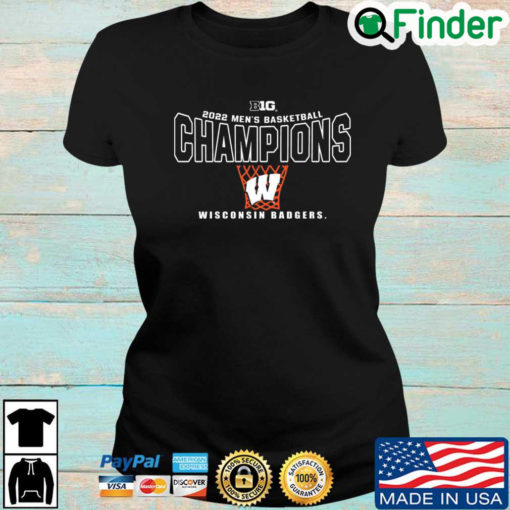 Big Ten 2022 Mens Basketball Champions Wisconsin Baggage T Shirt