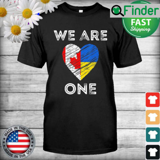 Canada Supports Ukraine Shirt We Are One Love Heart Flag T Shirt