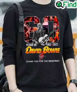 David Bowie 1962 2022 Signature Thank You For The Memories Long Sleeve