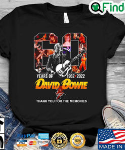 David Bowie 1962 2022 Signature Thank You For The Memories Shirts