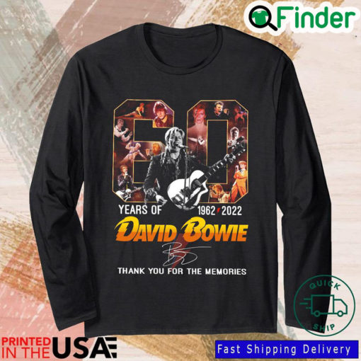 David Bowie 1962 2022 Signature Thank You For The Memories Sweatshirt