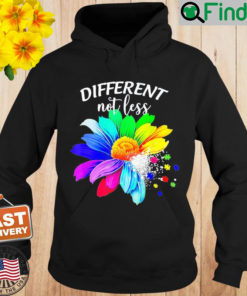 Different Not Less Sunflower Autism Puzzle Awareness Month Hoodie