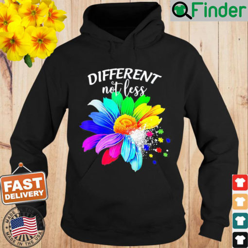 Different Not Less Sunflower Autism Puzzle Awareness Month Hoodie