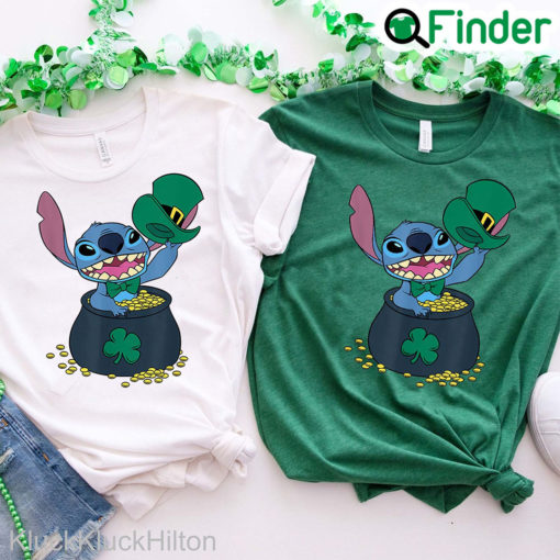 Disney Stitch Shamrock Disneyworld Family St Patricks Day Shirt 1