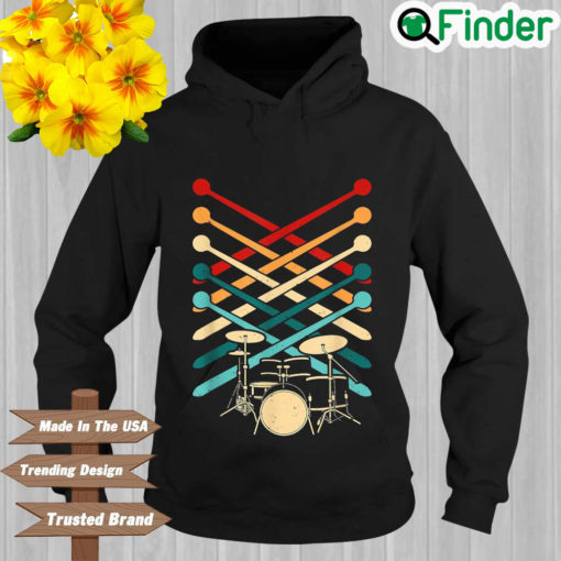 Drums Retro Drumsticks Drummer Hoodie