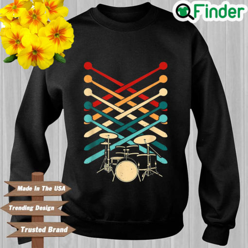 Drums Retro Drumsticks Drummer Sweatshirt