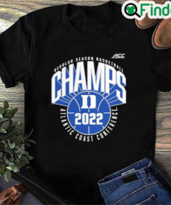 Duke Blue Devils 2022 ACC Mens Basketball Regular Season Champions T Shirt