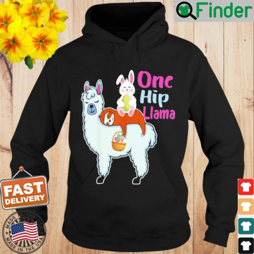 Easter pajamas One Hip Llama Sloth Riding Llama Unicorn Boys Hoodie