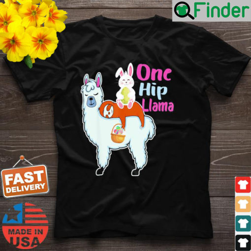 Easter pajamas One Hip Llama Sloth Riding Llama Unicorn Boys T Shirt