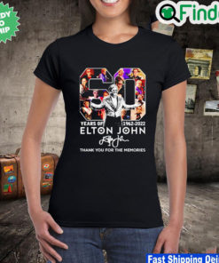 Elon John 60 years of 1962 2022 thank you for the memories signature T shirt