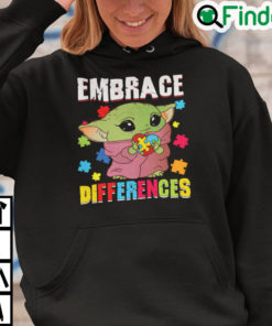 Embrace Differences Baby Yoda Autism Awareness Hoodie